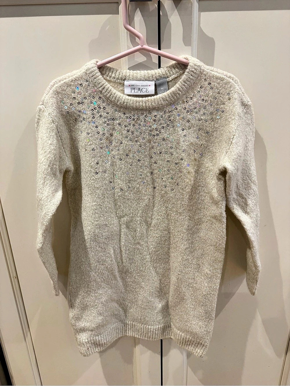 The Children's Place Girls Embellished Crewneck Sweater dress 3t